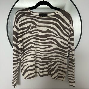 Zara Fine Knit Sweater Brown Zebra